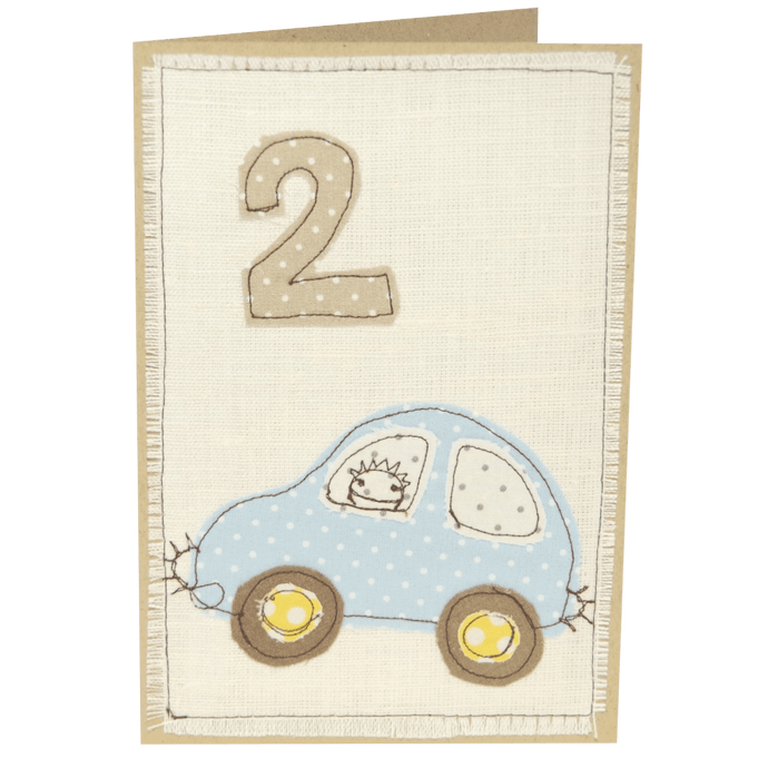 Autoga kaart poisile, 2. sünnipäeva kaart