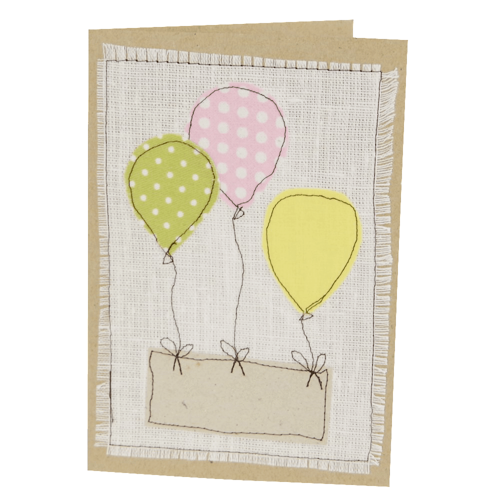 Birthday card for a girl with balloons, handmade card – MiaPuPe