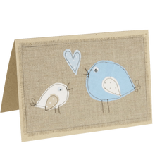 Load image into Gallery viewer, Hat card with a blue and white bird
