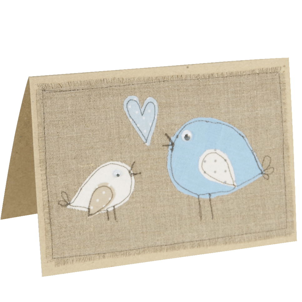 Hat card with a blue and white bird